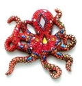 Kubla Crafts Capiz 0360G Mosaic Octopus Magnet Set of 6