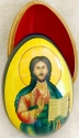 Kubla Crafts Capiz 0419 Jesus Lacquered Egg Shaped Box