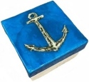 Kubla Crafts Capiz 1599 Anchor Turquoise Capiz Box