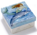 Kubla Crafts Capiz 1748 Dolphin Ride Large Capiz Box