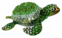 Kubla Crafts Bejeweled Enamel KUB 1 3193 Austrian Crystal Amber Sea Turtle Box