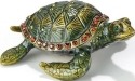 Kubla Crafts Bejeweled Enamel 3304- Sea Turtle Box Green