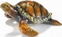 Kubla Crafts Bejeweled Enamel 3410 Brown Sea Turtle Box