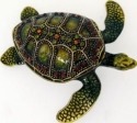 Kubla Crafts Bejeweled Enamel 3461 Green Sea Turtle Box