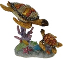 Kubla Crafts Bejeweled Enamel KUB 1 3886 Sea Turtle and Baby Box