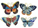 Kubla Crafts Cloisonne 4371 Cloisonne Butterfly Ornament Set of 4