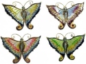 Kubla Crafts Cloisonne 4375- Cloisonne with Gem Butterflies Ornament Set of 4