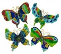 Kubla Crafts Cloisonne 4394 Cloisonne Butterflies Ornament Set of 4