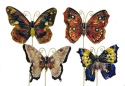 Kubla Crafts Cloisonne KUB 1 4395P Cloisonne Butterflies Pick Set of 4