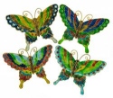 Kubla Crafts Cloisonne 4396- Cloisonne Butterflies Ornament Set of 4