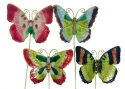 Kubla Crafts Cloisonne KUB 1 4398P Cloisonne Butterflies Pick Set of 4