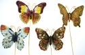 Kubla Crafts Cloisonne KUB 1 4399P Cloisonne Butterflies Pick Set of 4