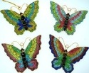 Kubla Crafts Cloisonne KUB 1 4691 Plique A Jour Butterflies Ornament Set of 4