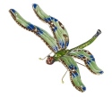 Kubla Crafts Cloisonne 4791BG Bejeweled Blue Green Dragonfly Ornament