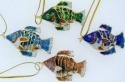 Kubla Crafts Cloisonne 4888 Cloisonne Fish Ornament Set of 4