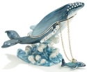 Kubla Crafts Bejeweled Enamel 3974WN Humpback Whale Box and Necklace