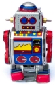 Kubla Crafts Cloisonne 1002N Tin Walking Robot with Key
