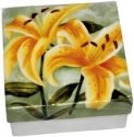 Kubla Crafts Capiz 1032YN Daylily Capiz Box