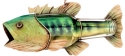Kubla Crafts Capiz 1040 Large Mouth Bass Fish Ornaments Set of 2