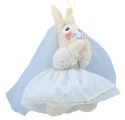 Kubla Crafts Cloisonne 1084 Bride Bunny Ornaments Set of 3