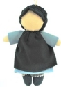 Kubla Crafts Cloisonne 1090N Doll in Grey & Black Dress Ornament