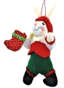 Kubla Crafts Cloisonne 1093 Bunny with Stocking Ornaments Set of 3