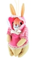 Kubla Crafts Cloisonne 1094 Bunny with Pink Outfit Ornaments Set of 3