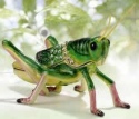 Kubla Crafts Bejeweled Enamel 3436G Green Grasshopper Box