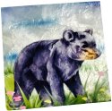 Kubla Crafts Bejeweled Enamel 1108 Black Bear Capiz Box