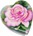 Kubla Crafts Bejeweled Enamel 1125A Pink Rose Capiz Heart Box Set of 2