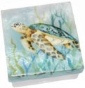 Kubla Crafts Capiz 1128N Sea Turtle With Seaweed Capiz Box