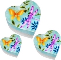 Kubla Crafts Capiz 1130 Heart Shape Capiz Nested Box Set of 3