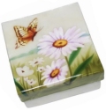 Kubla Crafts Capiz 1132 Butterfly and Daisy Capiz Box