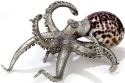 Kubla Crafts Bejeweled Enamel 1152 Large Octopus Shell Sculpture