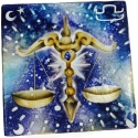 Kubla Crafts Capiz 1185D Libra Zodiac Capiz Box