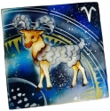 Kubla Crafts Capiz 1185J Aries Zodiac Capiz Box