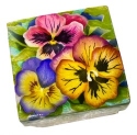 Kubla Crafts Capiz 1224BN Pansy Capiz Box