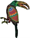 Kubla Crafts Capiz 1260J Toucan Magnet Set of 3