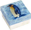 Kubla Crafts Capiz KUB 1272 Capiz Shell Box Penguin