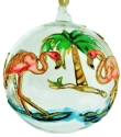 Kubla Crafts Cloisonne 1300K Cloisonne Flamingo Glass Ball Ornament