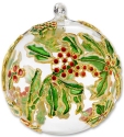Kubla Crafts Cloisonne 1300P Holly Cloisonne Glass Ball Ornament