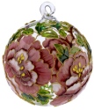 Kubla Crafts Cloisonne 1303M Peony Cloisonne on Glass Ball Ornament