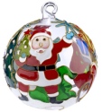 Kubla Crafts Cloisonne 1303Ri Santa Village Cloisonne Glass Ball Ornament Set of 2