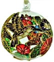 Kubla Crafts Cloisonne 1308AN Cloisonne Hummingbird on Glass Ball Ornament