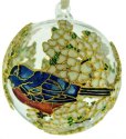 Kubla Crafts Cloisonne 1308B Cloisonne Bluebird on Glass Ball Ornament