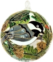 Kubla Crafts Cloisonne 1308C Cloisonne Chickadee on Glass Ball Ornament