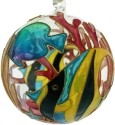 Kubla Crafts Cloisonne 1308FN Cloisonne Fish and Coral on Glass Ball Ornament