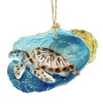 Kubla Crafts Capiz 1311CN Sea Turtle Oystershell Ornament