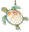 Kubla Crafts Capiz 1312EN Large Sea Turtle with Shell Ornament