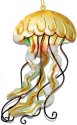 Kubla Crafts Capiz 1315V Amber Jellyfish with Shell Ornament